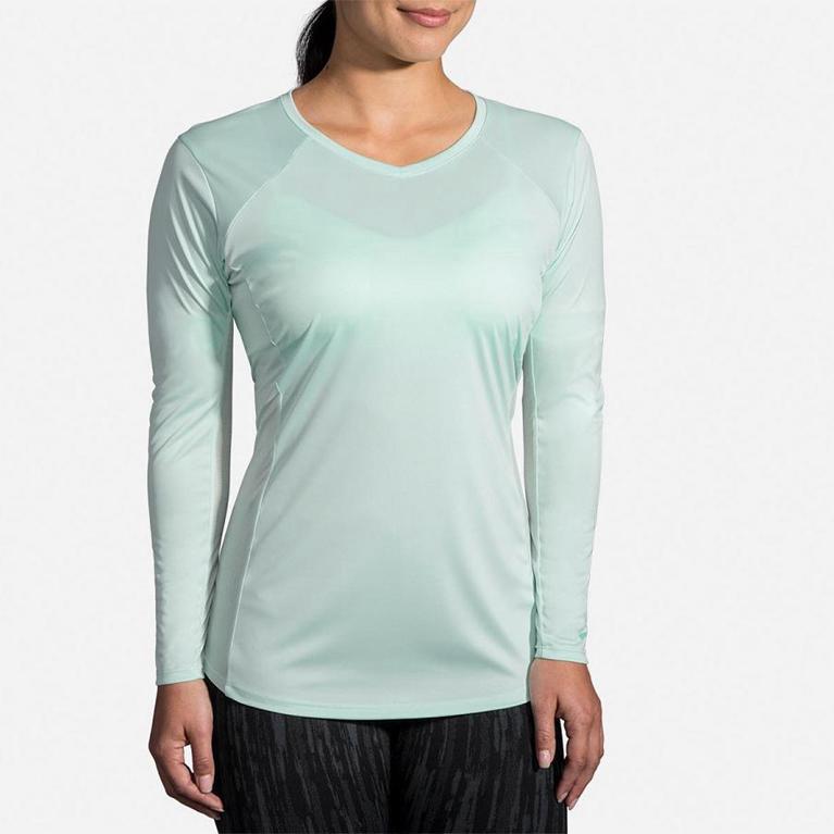 Brooks Stealth Women's Long Sleeve Running Shirt - Green (76189-FHTQ)
